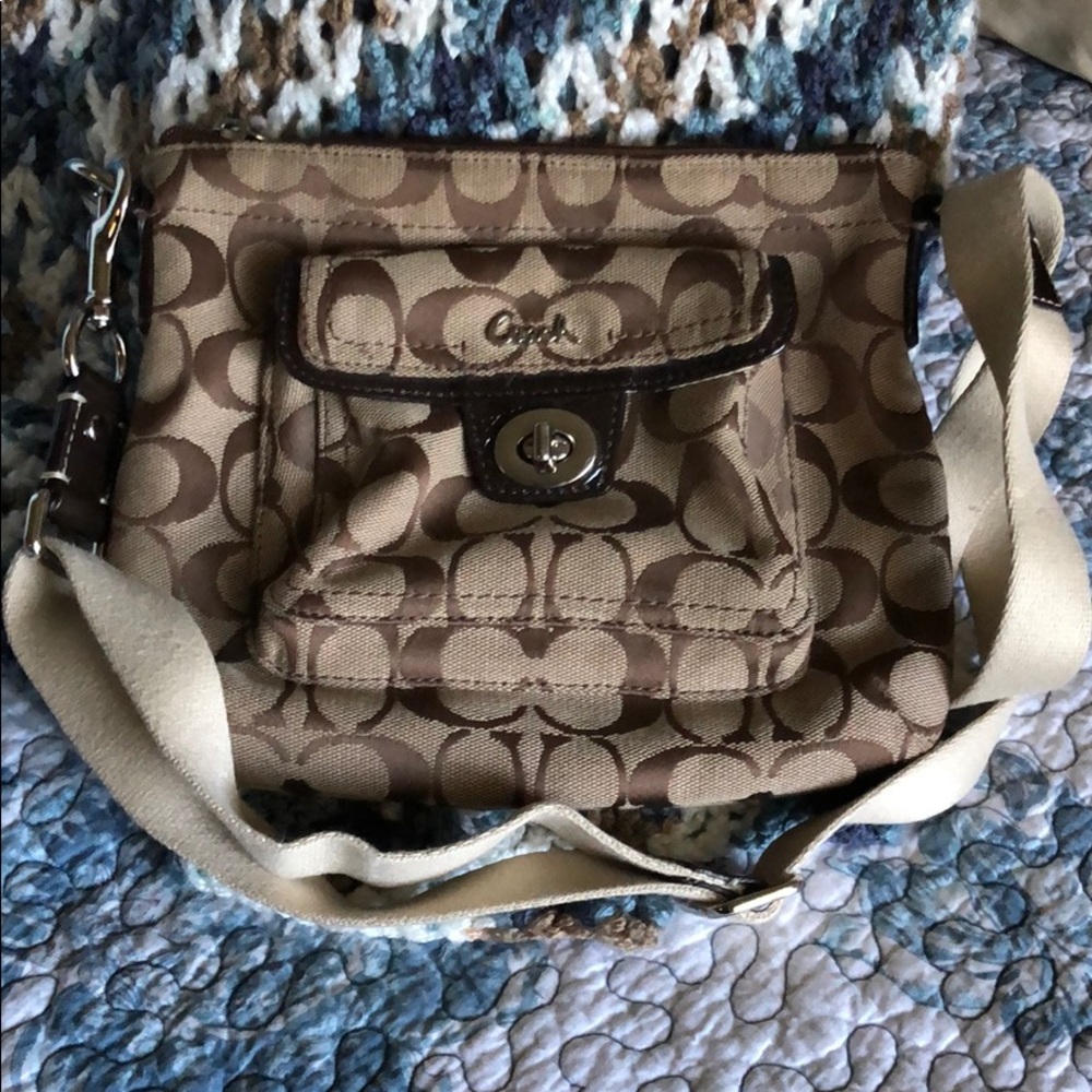 PREOWNED Coach Sig Fabric Swingpack